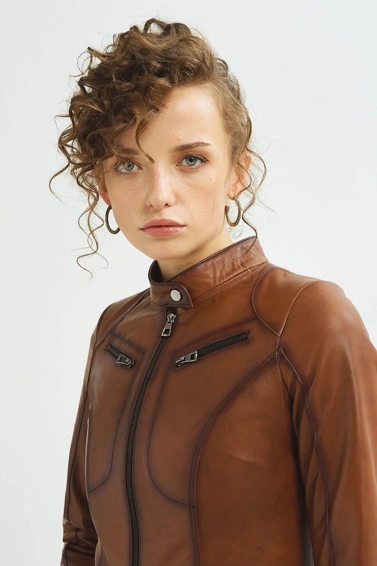Brown genuine leather women's winter coat real sheepskin sports jacket autumn winter season clothing new fashion clothing collar