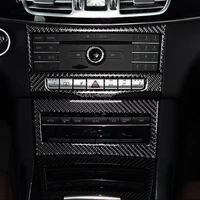 car console cd panel air conditioner control frame decoration trim for mercedes benz e class w212 2014 2015 carbon fiber sticker