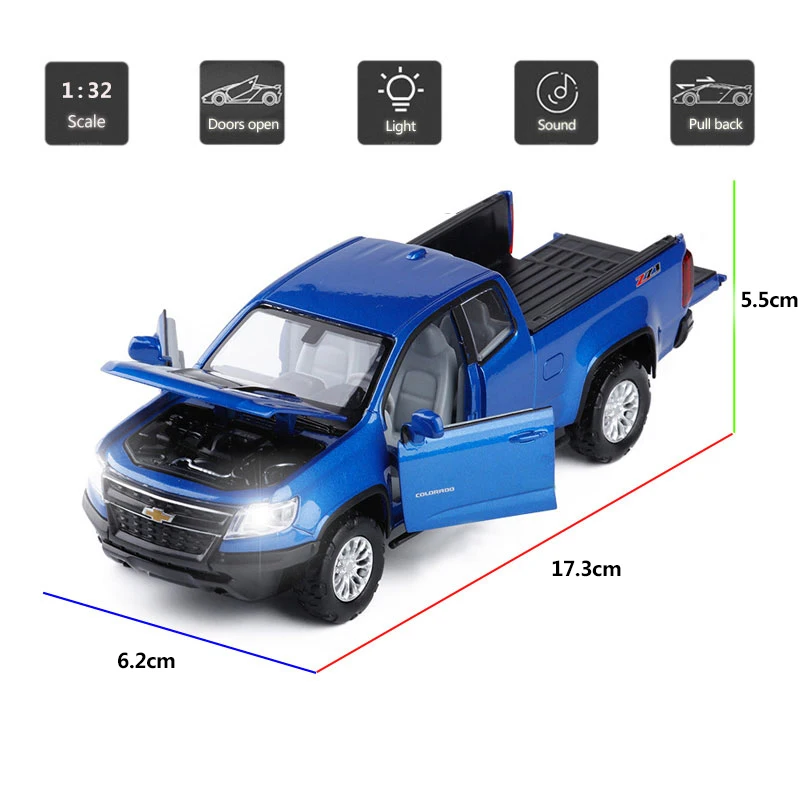 HOMMAT масштаб 1:32 Chevrolet Колорадо ZR2 пикап грузовик Модель автомобиля из
