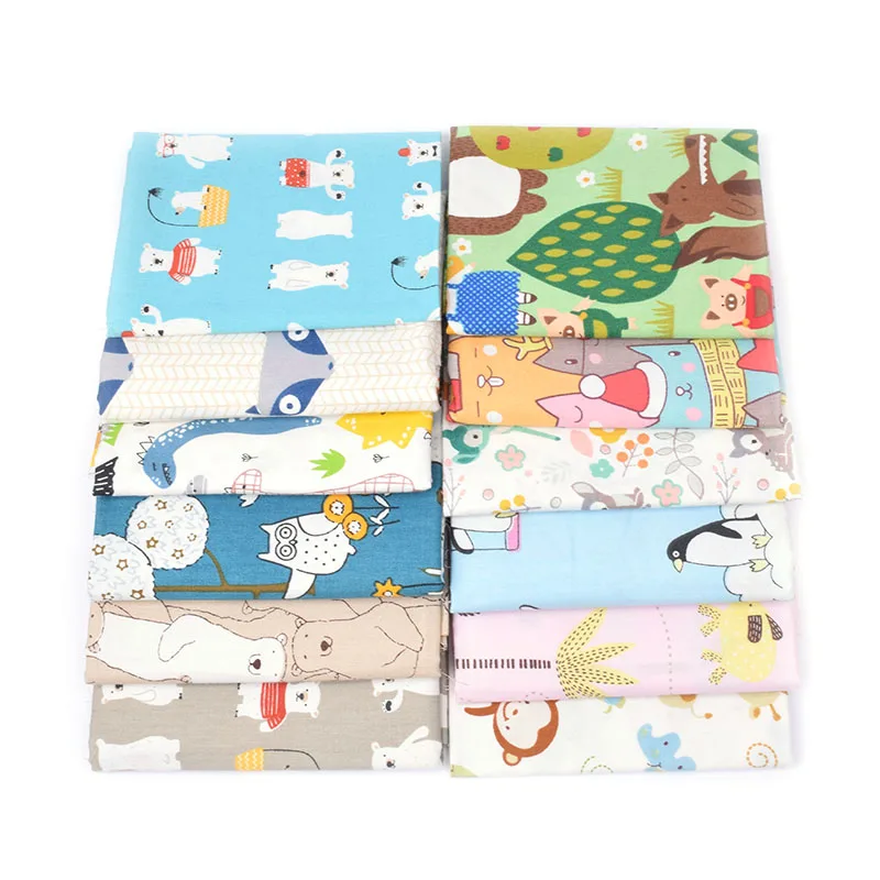 DIY мультфильм животных шаблон Twill одеяло из хлопковой ткани ткань для простыни