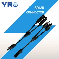 1 pairs 2 in 1solar photovoltaic panel adaptor cable connector y type 2 way plug parallel connection of battery plate assembly
