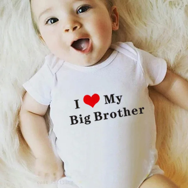 Brother-White 4 цвета, забавные детские комбинезоны с надписью «I LOVE MY SISTER», Одежда для новорожденных, хлопковый комбинезон для маленьких девочек и мальчиков 0-24 месяцев, детский комбинезон - Цвет: Brother-White