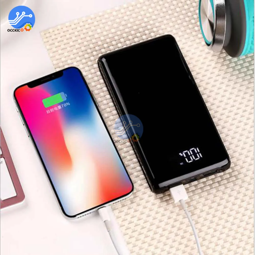 6x18650 Мощность банка в форме раковины Батарея Зарядное устройство чехол 6*18650