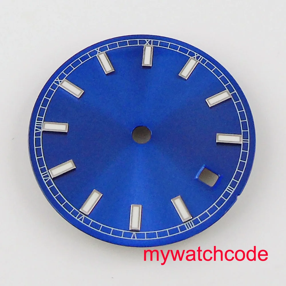 

29mm Blue Sterile Watch Dial With Date Window Fit ETA 2836 2824/ Mingzhu 2813 3804 / Miyota 8215 821A 82Series /DG 2813 Movement