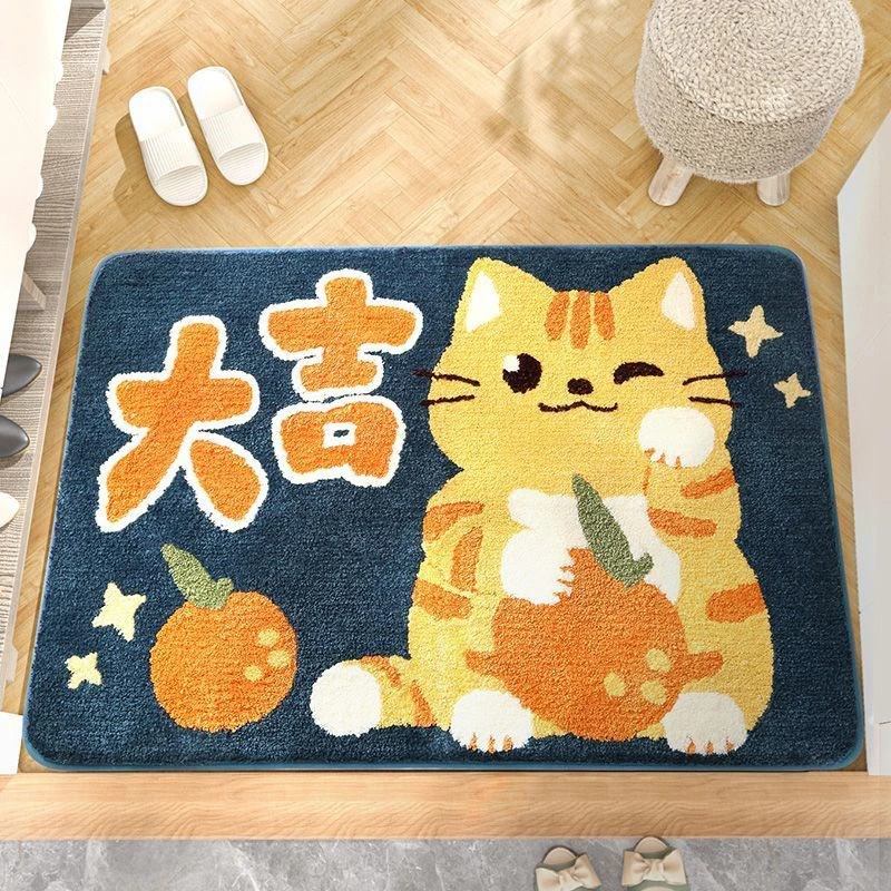 kawaii shiba inu cat bear bathroom entrance door mat cute plush bath mug doormat home non slip indoor outdoor kitchen carpet free global shipping