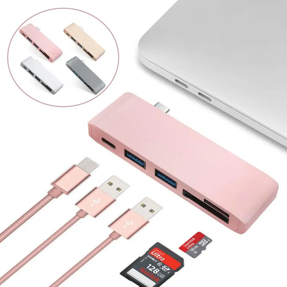 

USB-хаб с кардридером для TF-и SD-карт, 3,0 PD Thunderbolt 3, USB-хаб, адаптер для MacBook New Pro Air 12, 13, 15, 16, 2020, 2019, A2141