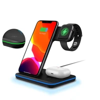 qi wireless charger stand 15w 3 in 1 for iphone 12 11 xs xr x 8 airpods pro charging dock station for apple watch iwatch 6 5 4 3