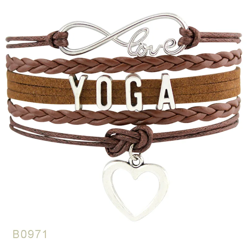 Мода Йога Ом медитировать для йоги, для медитации Lotus ohm asana семь чакр браслеты для йоги для женщин - Окраска металла: B0971