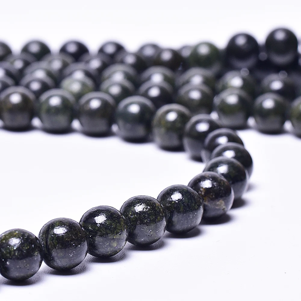 Asingeloo редкая коллекция бусины из натурального камня зеленый обсидиан круглые