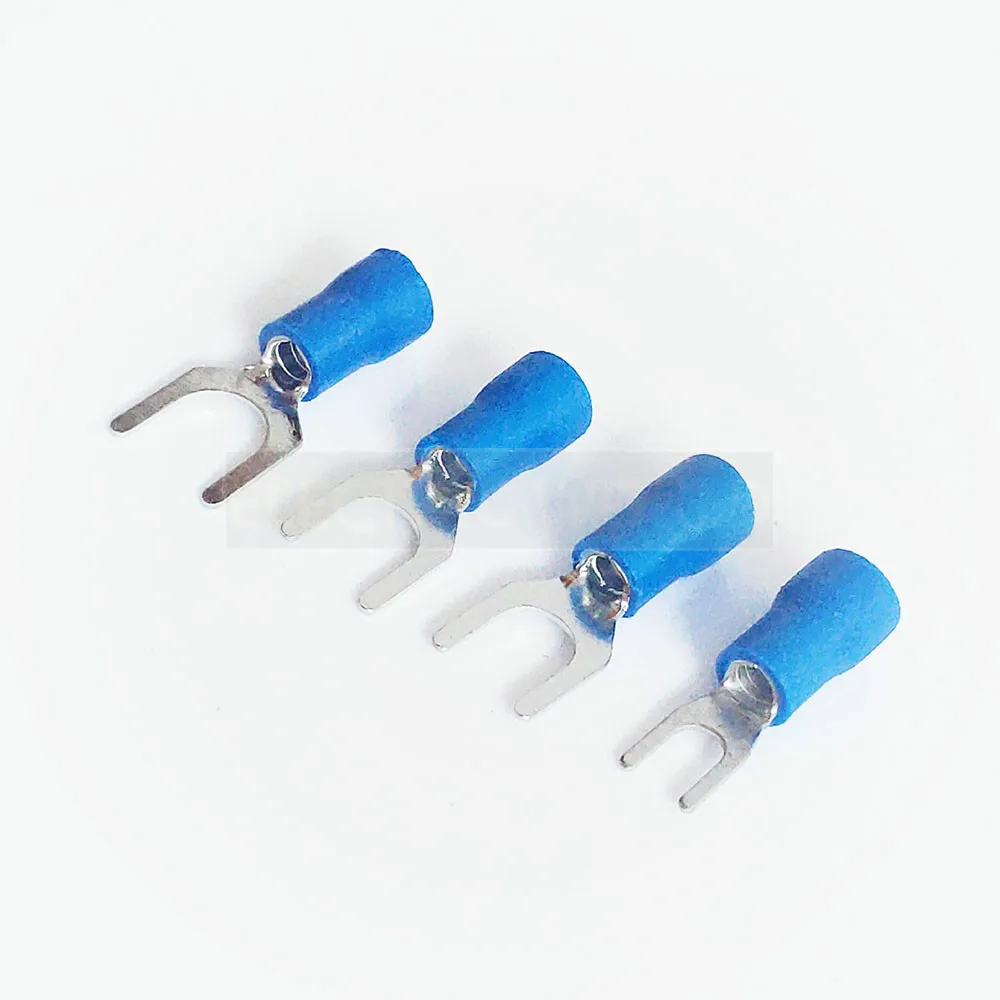 SV1.25-4 RED Cold pressed terminals Cable Wire Connector 100PCS Insulated Spade Terminals for 22-16AWG 4.3mm2 | Обустройство дома