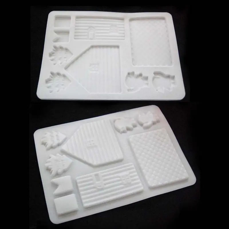 

DIY Silicone Christmas House Mold Fondant Cake Decorating Tool Creative House Shape Chocolate Jelly Cookies Pastry Baking Mould
