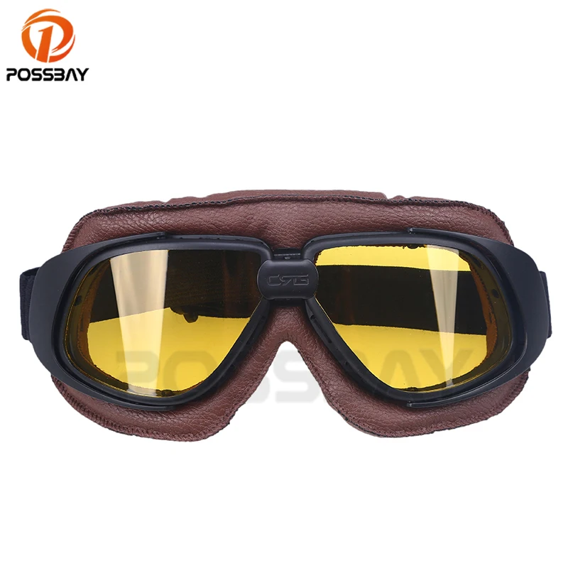 Очки POSSBAY с цветными линзами для мотокросса винтажные байкерские очки-авиаторы