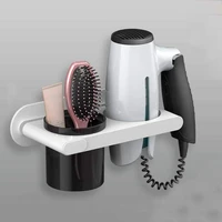 household items wall mounted hair dryer holder self adhesive hair dryer rack punch free bathroom supplies shelf organizer