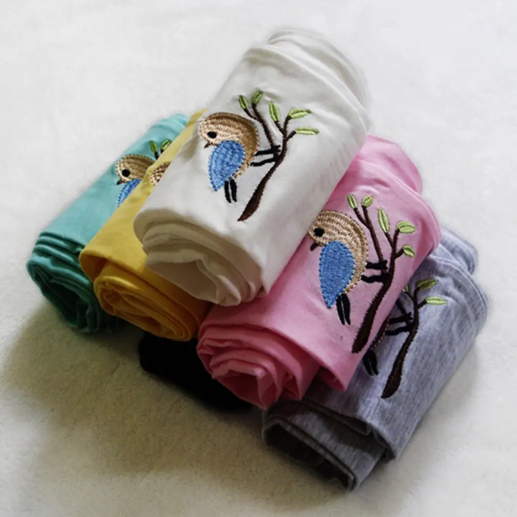 Розничная продажа 6 цветов брюки для девочек с вышитыми птицами леггинсы детские