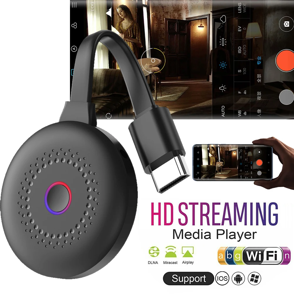 

Wireless WiFi Display Dongle Screen Mirroring TV Stick 1080P HDMI-compatible Wireless Display Adapter for Projector Phone Tablet