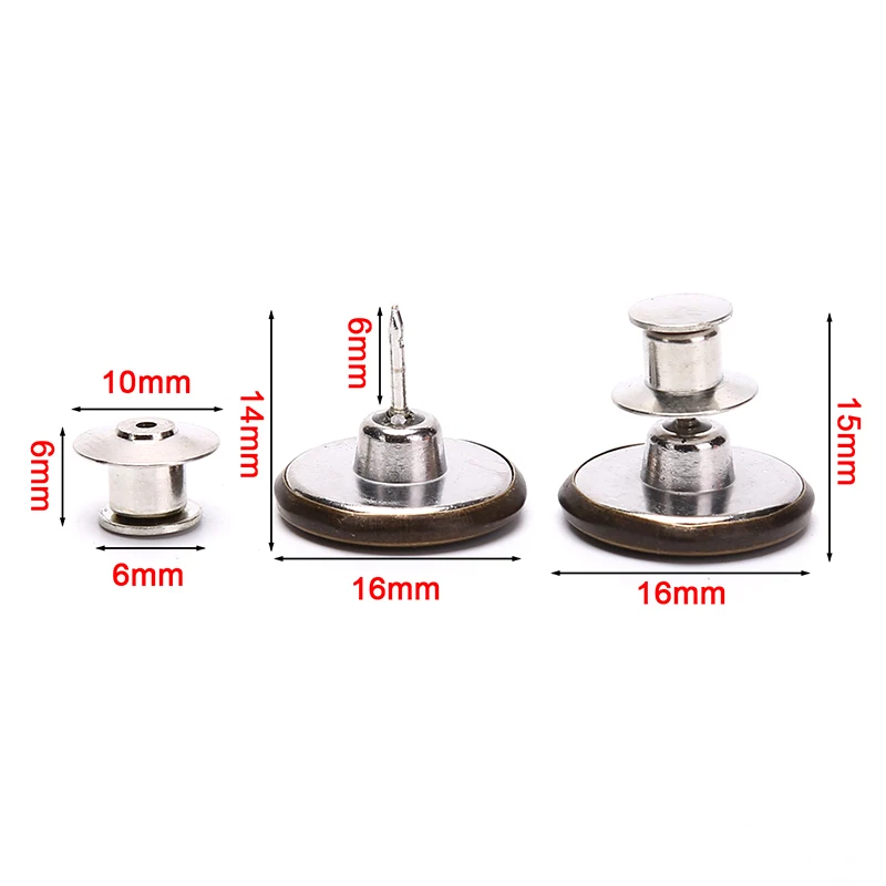 

10pcs 16mm Replacement Button No Sew Instant Button For Shirts Jeans Suspenders Bags Detachable Pants Craft Decoration