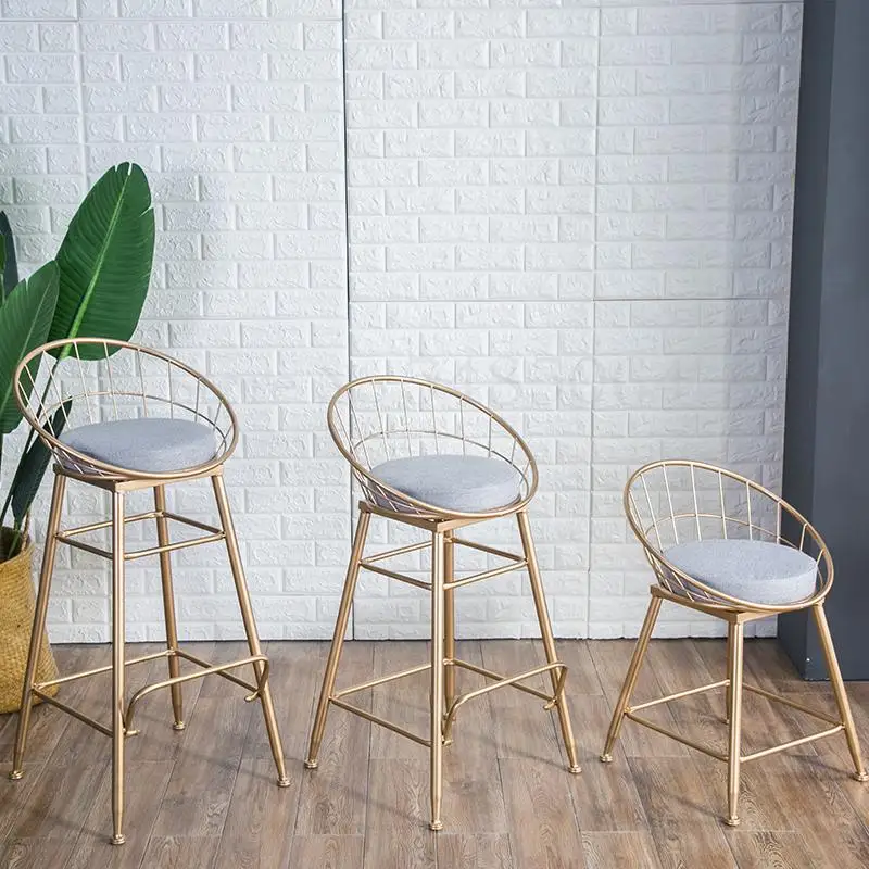Новый скандинавский барный стул Железный Золотой бытовой высокий современный