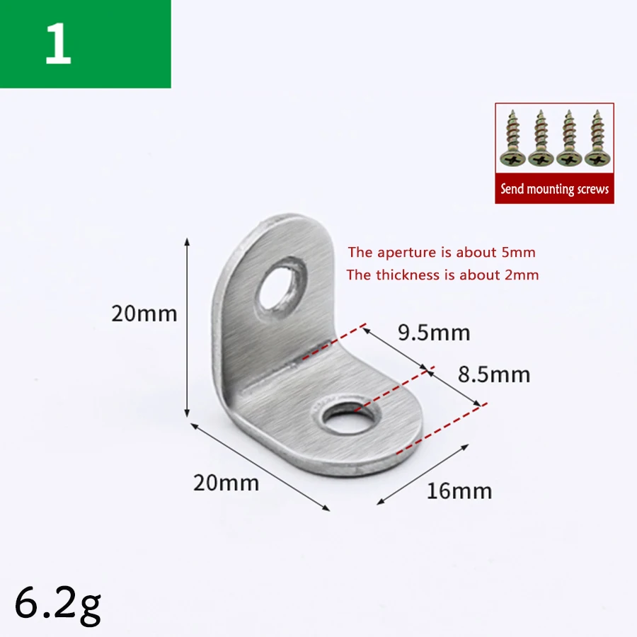 10 шт. L Нержавеющая сталь угловой код прямоугольный разъем (под углом 90 градусов)