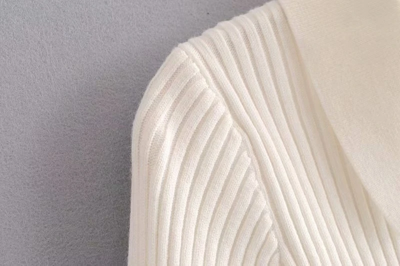 Женский свитер с отложным воротником Bazaleas винтажный вязаный кардиган длинными