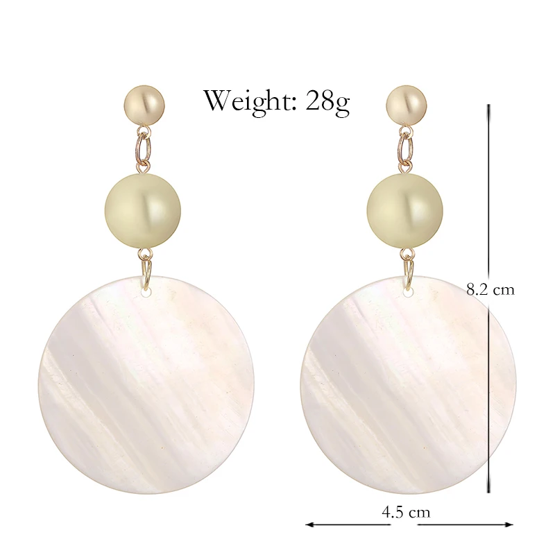 KHARISMA Ethnic African Golden Beads Pom Long Earrings Fashion Jewelry 2019 Summer Beach Round Natural Shell Stud | Украшения и