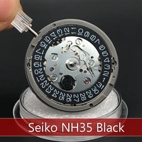 genuine seiko nh35 watch movement black datewheel automatic mechanical clock movement watchmakers replace accessories japan made
