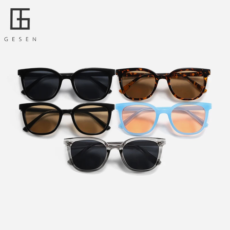 

GESEN New Fashion Black Vintage Square Sunglasses Women Luxury Brand Colorful Unisex Sun Glasses male Oculos De Sol UV400