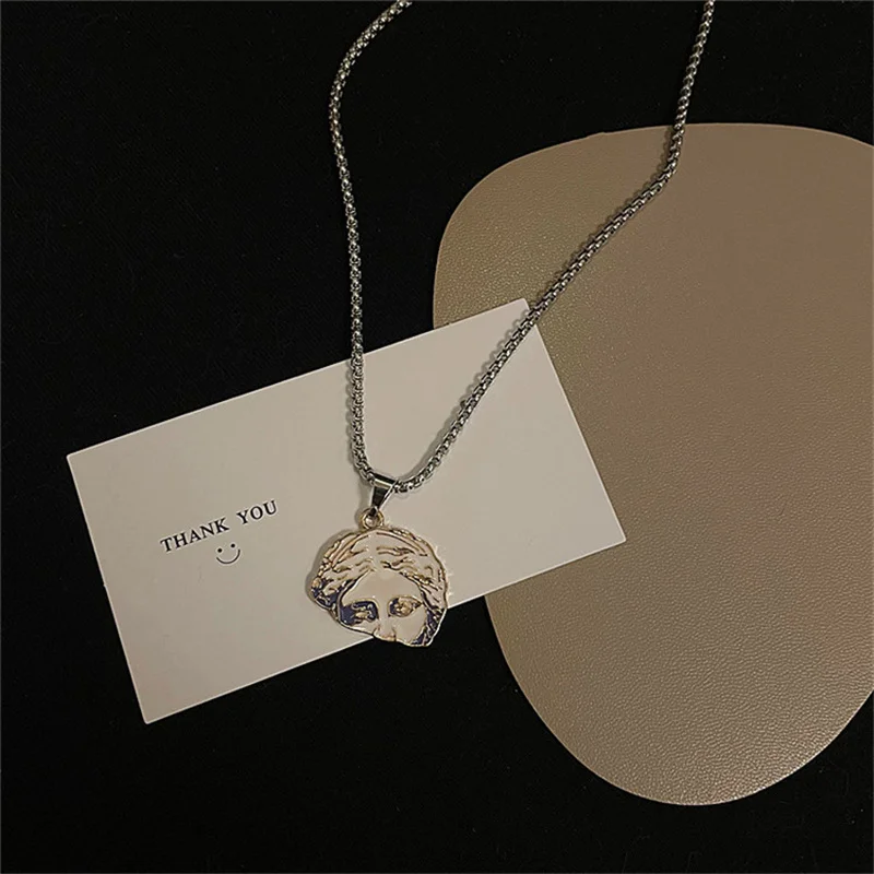 New Fashion Portrait Trend Sweater Necklace Trend Wild Couple Series Sweater Chain Jewelry Gift Wholesale