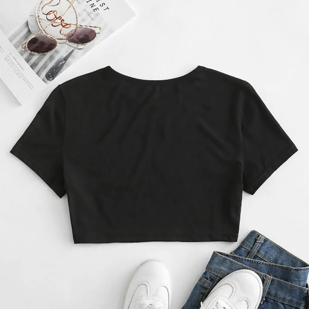 Женский укороченный топ с принтом дракона пуловер короткими рукавами рубашки