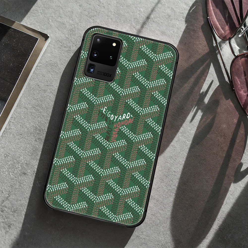 

Goyard Design Phone Case Cover Hull For Samsung Galaxy S 7 8 9 10 e 20 FE edge uitra plus Note 9 10 20 black Cell Silicone