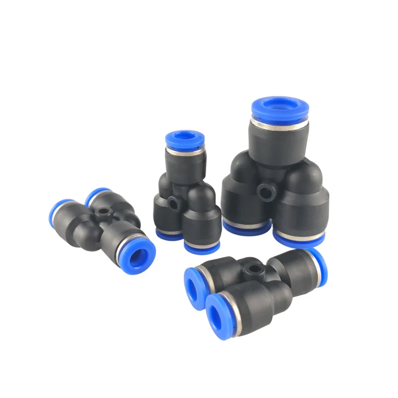 

Pipe Fittings Plastic Pneumatic Connector Fitting Quick Push For Air Water Connecting PY PW Connect 4 6mm 8mm 10mm 12mm Y Shape
