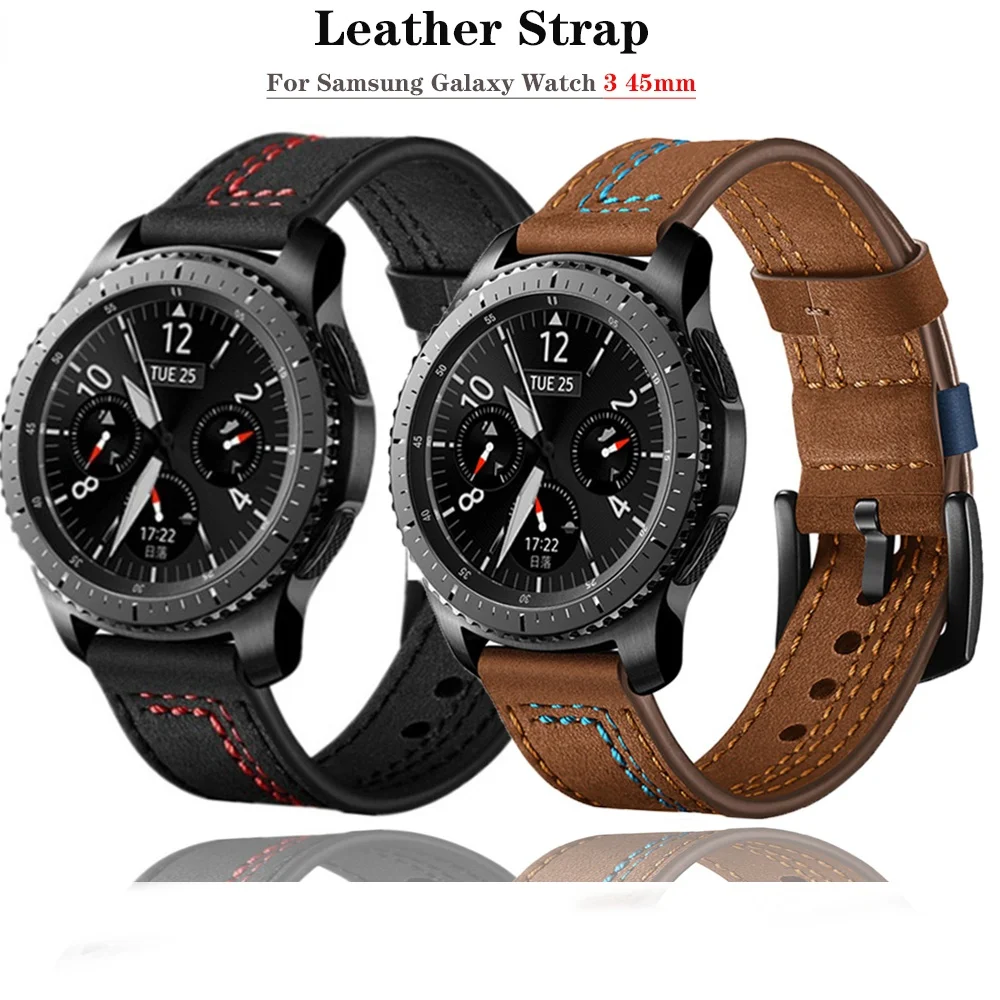 

Leather Gear S3 frontier strap For Samsung Galaxy watch 46mm 22mm watch band correa amazfit gtr 47mm 47 huawei watch gt strap