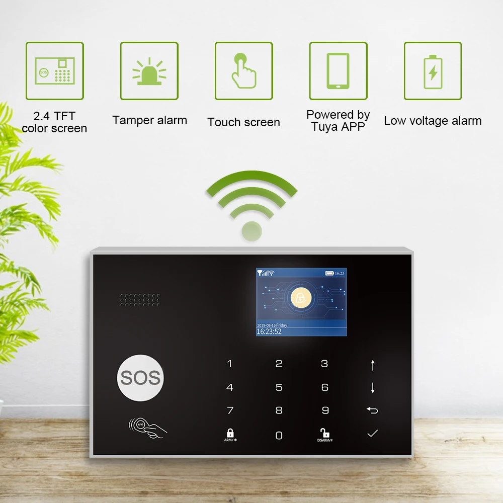 Система охранной сигнализации Zonan Tuya Wi Fi управление через приложение с IP камерой