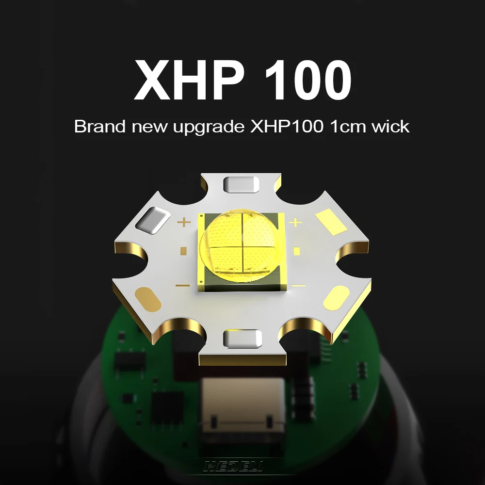 Мощный тактический фонарик XHP100 светодиодный высокой мощности с зарядкой от usb 18650 26650 xhp90 лампа xhp70|Фонарики и