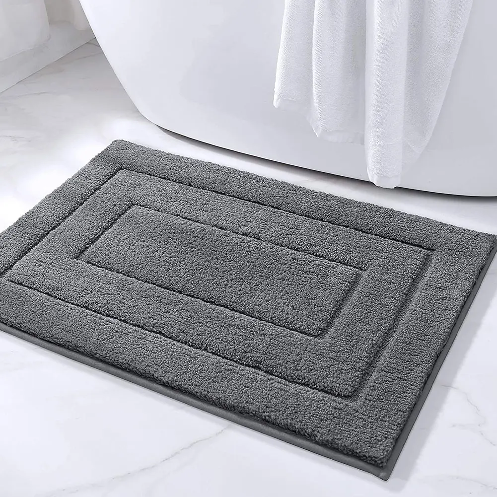

Home Bath Mat Soft Non-Slip Bathroom Rug Solid Colors High Quality Bath Mat Extra-Thick Absorbent Washable Rug Toilet Floor Mat