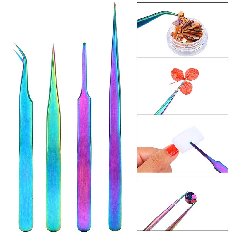 

Stainless Steel Nail Art Decorations Rhinestones Gems Nipper Nail Picking Tool Tweezers Clip Design Nails Accessoires Manicure