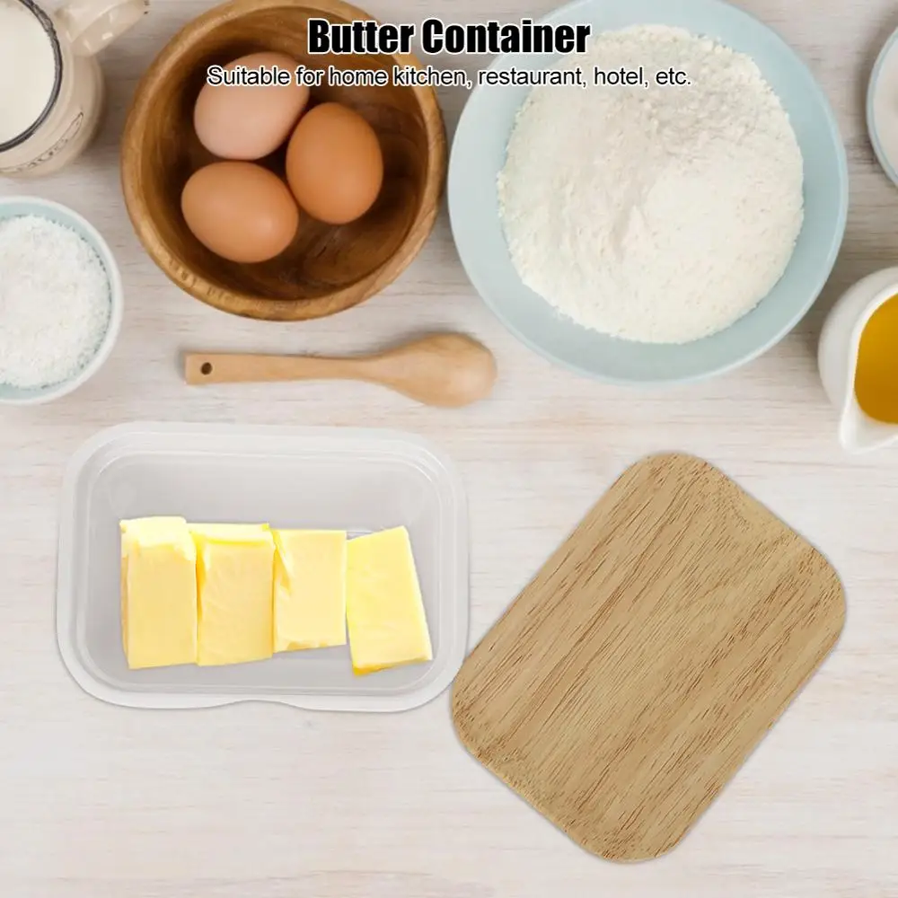Nordic Butter Sealing Box Cheese Storage Tray Ceramic Plate with Wooden Lid Dish Container | Дом и сад