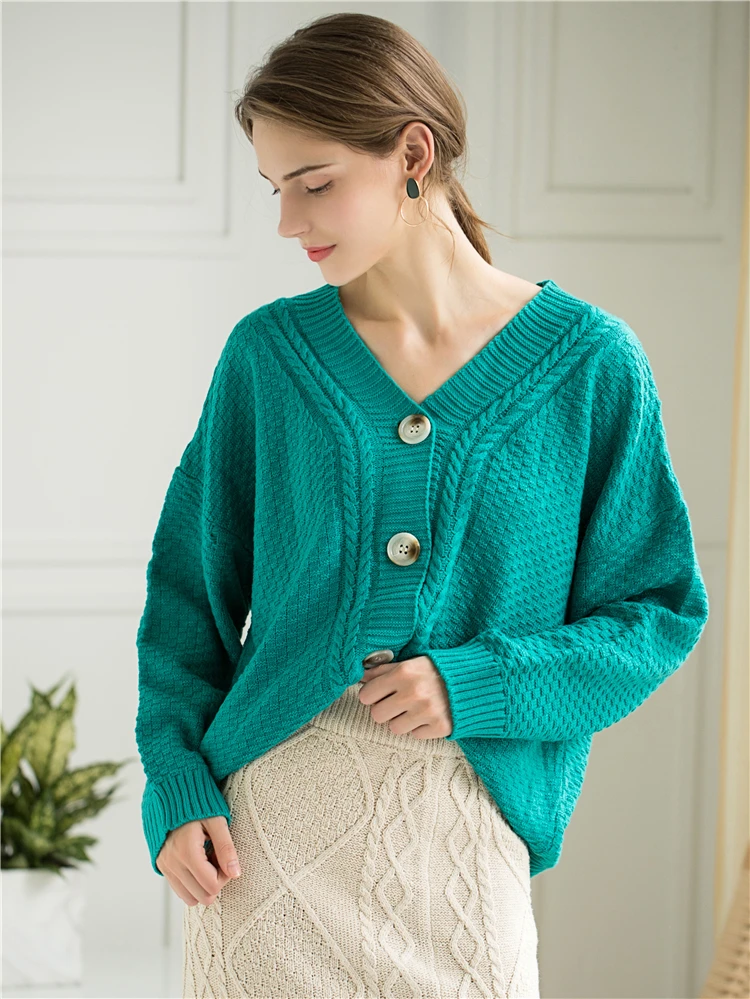 Colorfaith Women Sweater Cardigans 2019 Korean Style Fashionable Knitting Autumn Winter Elegant Casual Button Solid Tops SW6222 |