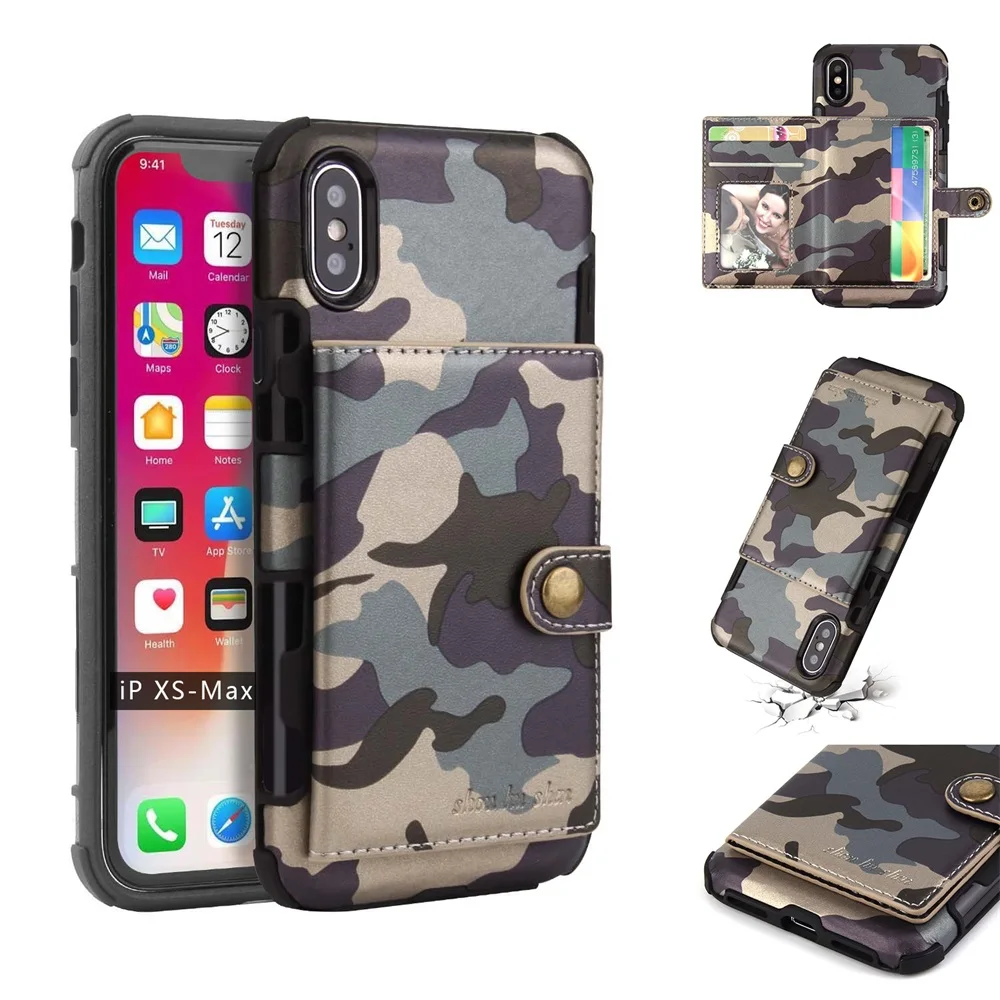 Tikitaka армейский зеленый откидной Чехол для телефона для iPhone XR X XS Max XS 7 8 6 6splus камуфляжные чехлы-бумажники для samsung A50 A70