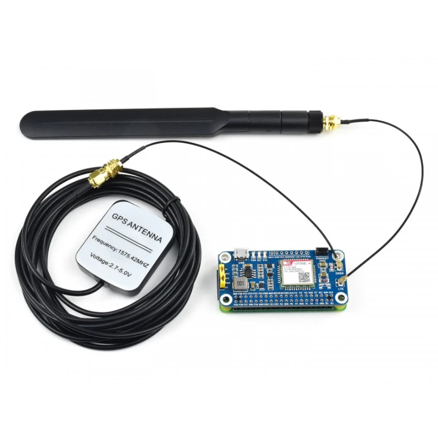 Шляпа Waveshare NB-IoT/Cat-M (eMTC)/GNSS для Raspberry Pi на основе SIM7080G применима по всему миру -