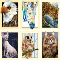 gatyztory painting by numbers kits for adults animal oil paint by number diy gift for adults home decoration artwork by hand
