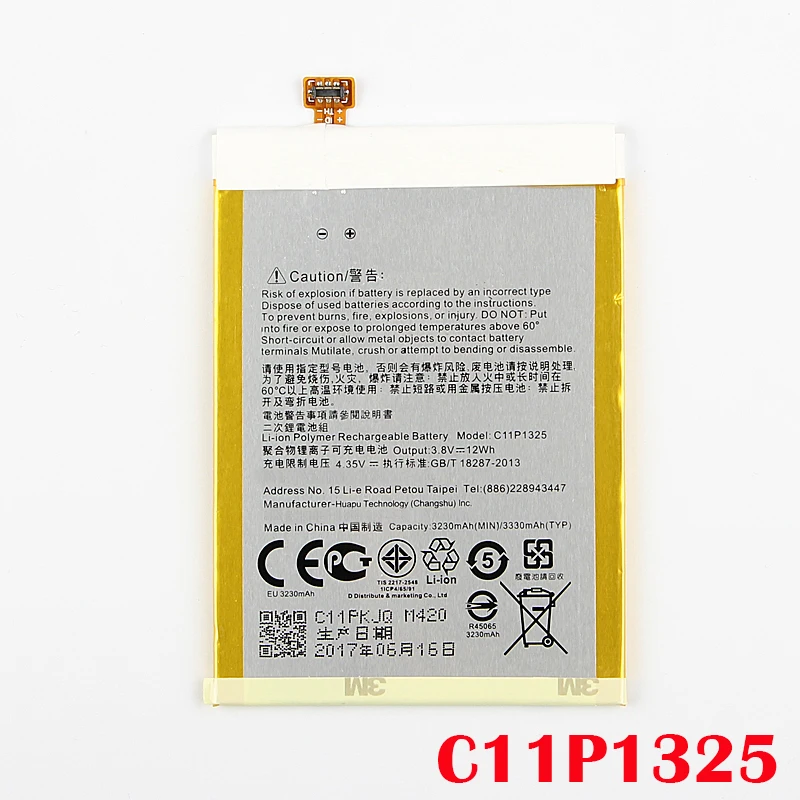 100% оригинал 3330mAh C11P1325 батарея для Asus ZenFone 6 A600 A600CG T00G A601CG высокое качество + номер