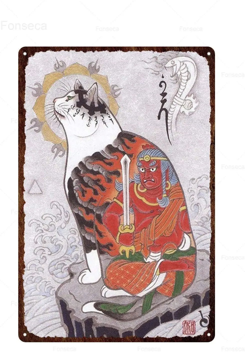 

Japanese Style Cat Metal Signs Vintage Animal Plates for Pet Shop Tavern Wall Art Tin Painting Retro Home Decoration 20x30cm
