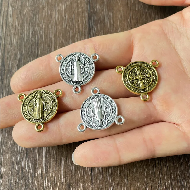 JunKang 10 шт. Saint Benedict of Nusia Exorcism Rosary Средний соединитель треугольное кольцо ювелирные