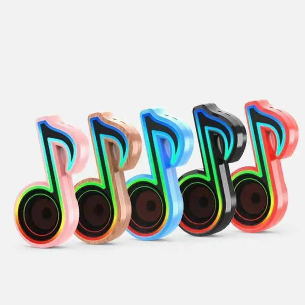 

Portable Bluetooth-compatible Wireless Speakers Music Subwoofer Colorful Musical Note LED Lighting Sound Box Powerful Outdoor