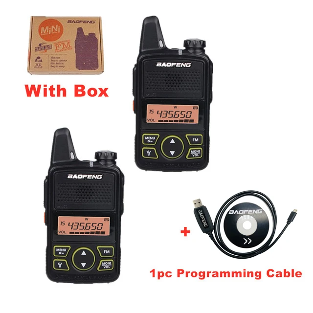 2pcs add Program Ca 2 шт. Baofeng BF-T1 мини-рация UHF портативный CB Ham Радио BF T1 Ручной FM трансивер детский домофон 5 км bft1 Comunicador - Цвет: 2pcs add Program Ca