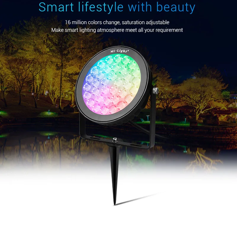 FUTC05 IP66 водонепроницаемый 25 Вт RGB + CCT светодиодный светильник для газона умный