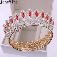 janevini luxury baroque bridal tiaras and crowns full circle crystal rhinestones round wedding crown women headpieces jewelry