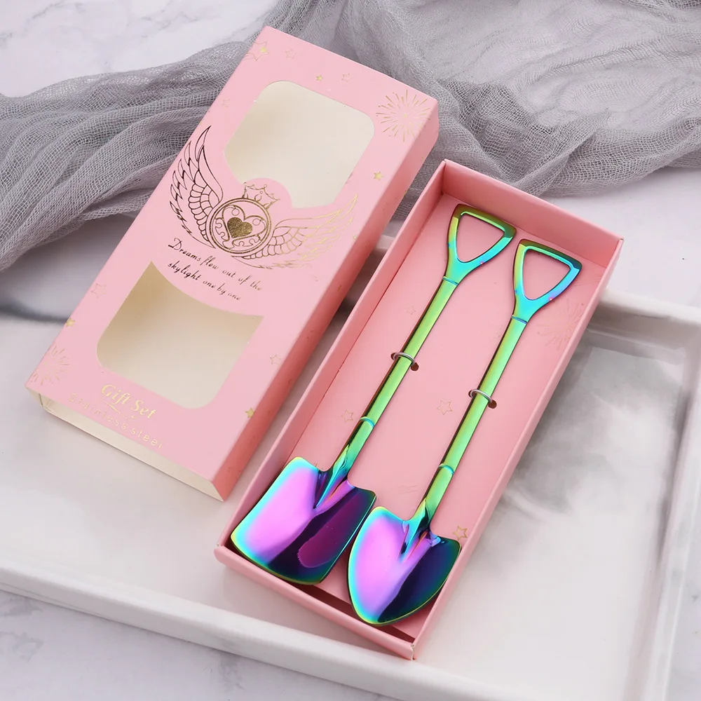 

Креативная Ретро лопатка для арбуза, кофейная ложка из нержавеющей стали, десертная ложка, ложка для мороженого, плоская лопатка для рождес...