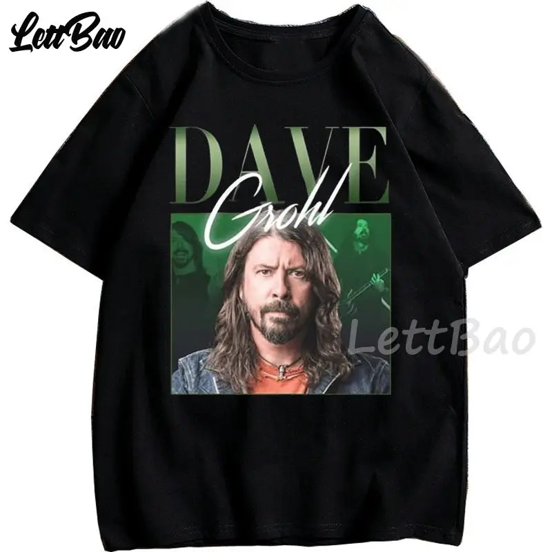 

Футболка с принтом Dave Grohl, хлопковая Футболка с круглым вырезом, свободного покроя, для улицы, для мужчин и женщин, для лета