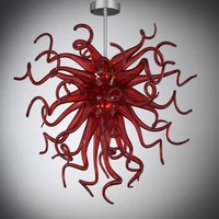 cute red pendant lamps chandeliers indoor hand blown glass chandelier for entrance halls 20 inches